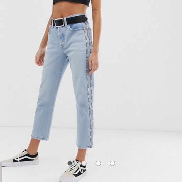 Levi's Denim - Levi's 501 High Rise Straight Cropped Jeans Logo